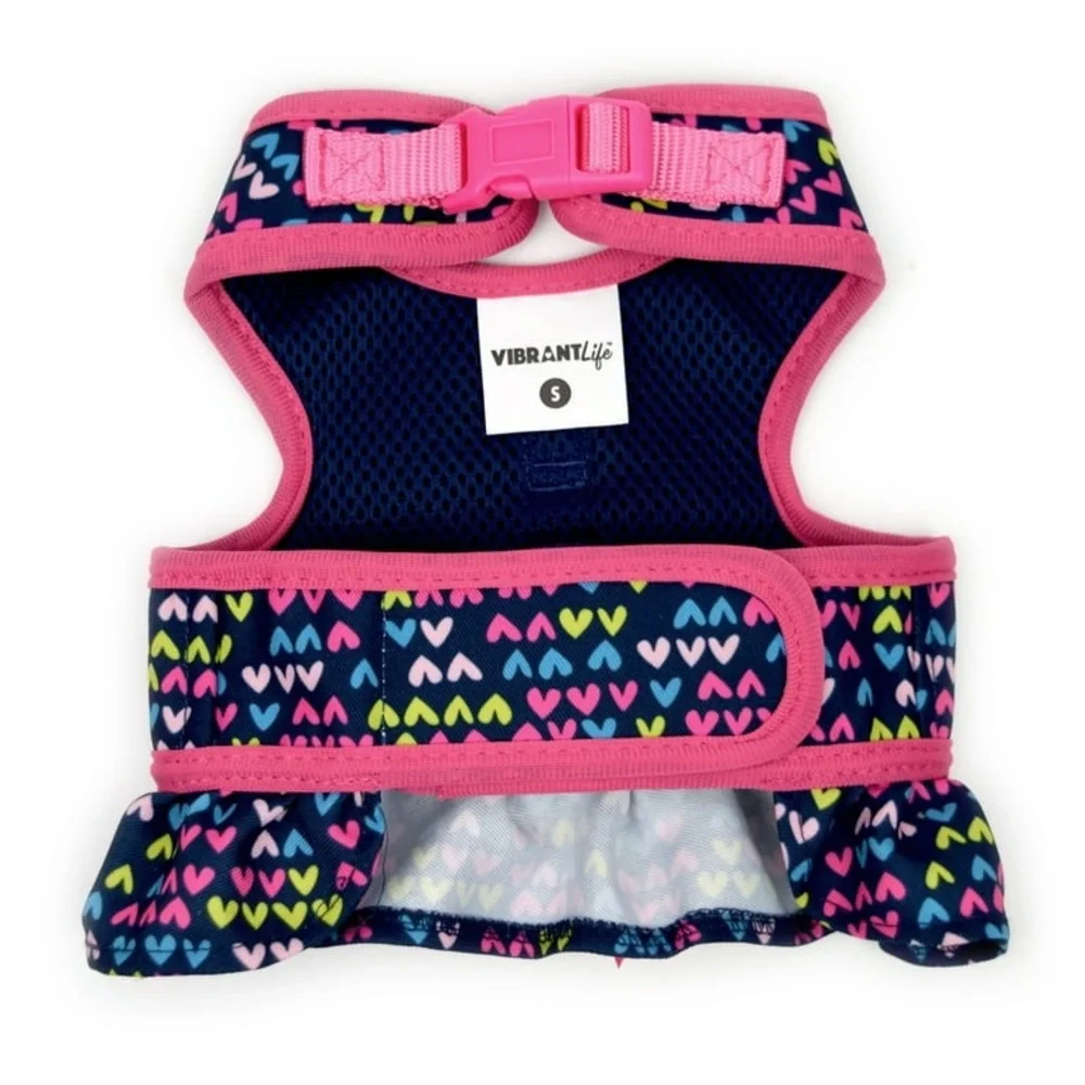 Vibrant Life Ruffle Hearts Dog Harness